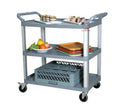 Grey/Black Restaurant Utility Trolley Three-Layer Kitchen Cart with Storage Tool for Hotel & Restaurant Supplies