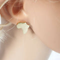 Stainless Steel Dangling Big African Map Shaped Gold Silver Fashion Earrings Jewelry Women