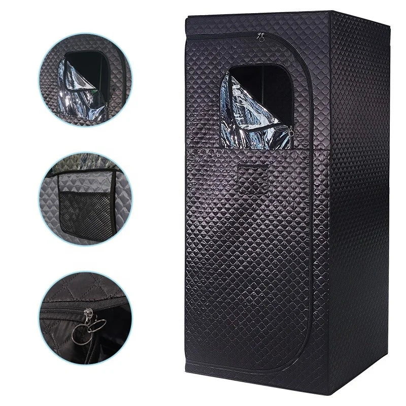 Modern Luxury Acrylic Home Use Folding Portable Wet Steam Sauna Tent Transom Windows Foldable Chair Living Room 1 Person Fumei