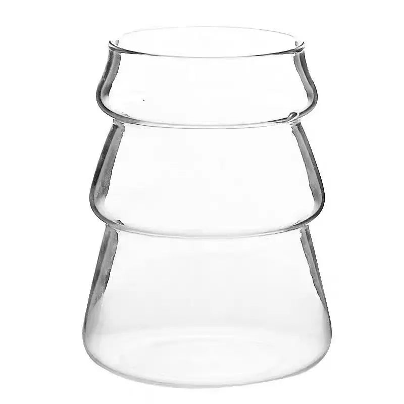 Hot Sale Christmas Tree Shape Glass Candy Jar Custom Christmas Tree Glass Cup Unique Coffee Cup