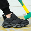 MANWEI New Waterproof Microfiber Leather Steel Toe Safety Shoes for Construction Workerlight Black Microfiber Safety Shoes