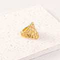 Vintage Style Stainless Steel Ring Minimalist Adjustable18K Gold Plated Ring Hip Hop Punk Irregular Open Ring