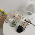 Spring New French High Heels Versatile Medium Heels Women's Shoes Fairy Thick Heels Women's Sandals  181