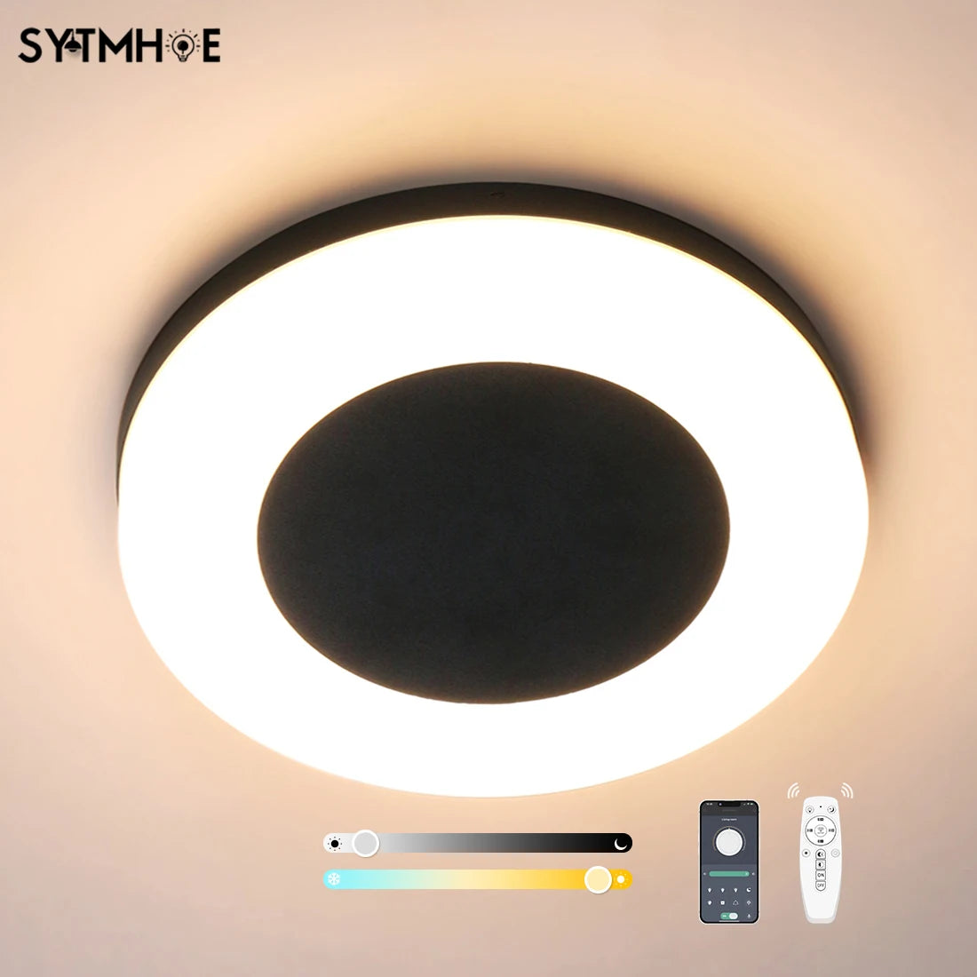 18W Smart Wall Lights for Home Outdoor With Remote App Control Dimmable 3CCT Ip65 Waterproof Aluminum Round Porch Ceiling Light