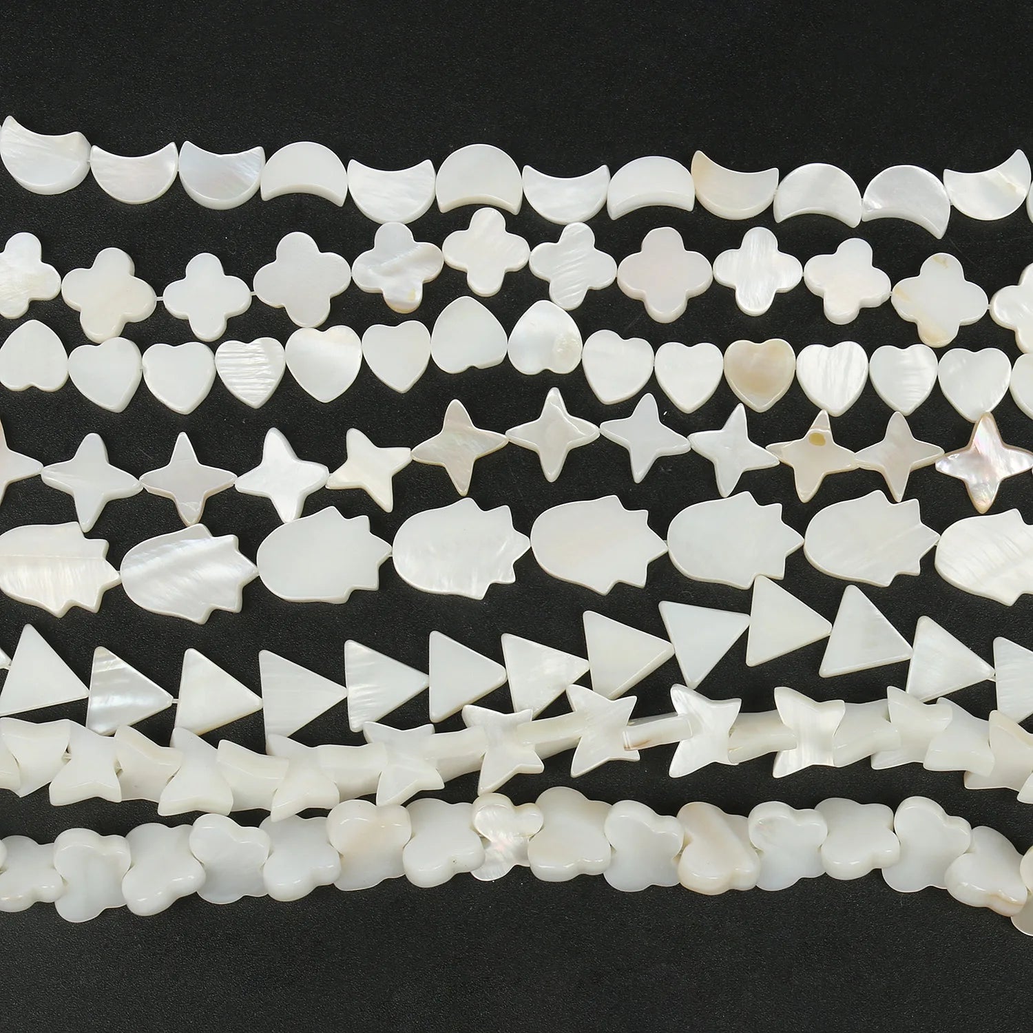 JC Crystal Wholesale Fashion Triangle Shape Shell Beads Loose Star Heart Flower Shape Beads for Jewelry Making Shell