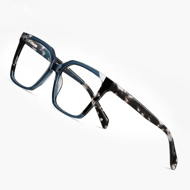 2024 Women's Large Acetate and TR90 Frame Eyeglasses Anti Blue Light Cat Eye Design Diamond Face Shape Match Myopia Glasses