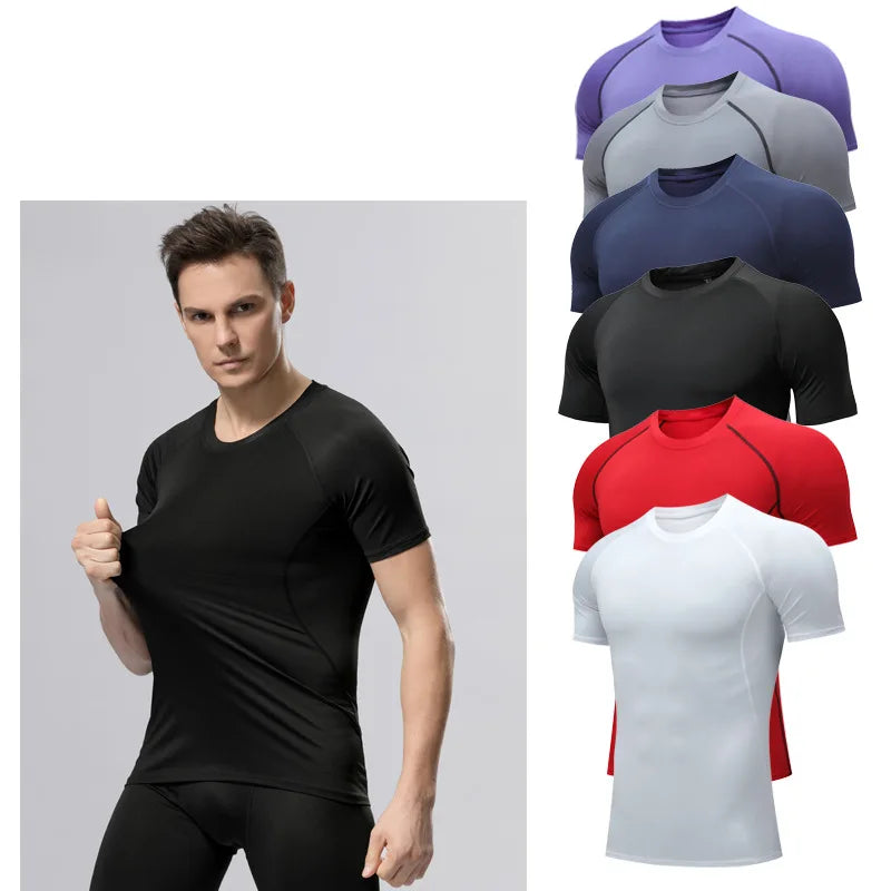 Gym Wear Men's Short Sleeve Compression Shirt Men's Workout T Shirts