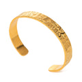 N&S Women 18K Gold Stainless Steel Hammer Textured Open Bangle Statement Style Fashion Jewelry