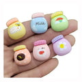 100Pcs/lot Miniature Flatback Honey Bee Milk Bottle Resin Cabochon Kawaii Flat Cabochons DIY Craft Decoration Hair Bows Center