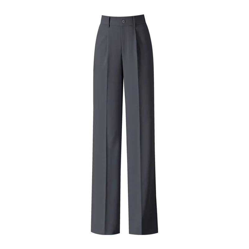 Custom Oversize Square Pants Silk Straight Wide Leg Women Trousers Floor-Length Office Pants for Ladies