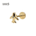 1000S Yellow Gold Earring Aircraft Shape Jewelry 14K Real Gold With Diamonds Earrings  Lower Price  Jewelry  for Lady Gift