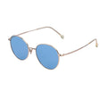 Trendy Luxury Oversized Blue Round Lens Men Own Brand Metal Sunglasses