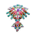 Large Size Handmade Carnival Costumes Accessories Hot Fix Rhinestone Applique Patch Iron-On Resin Rhinestone Patch