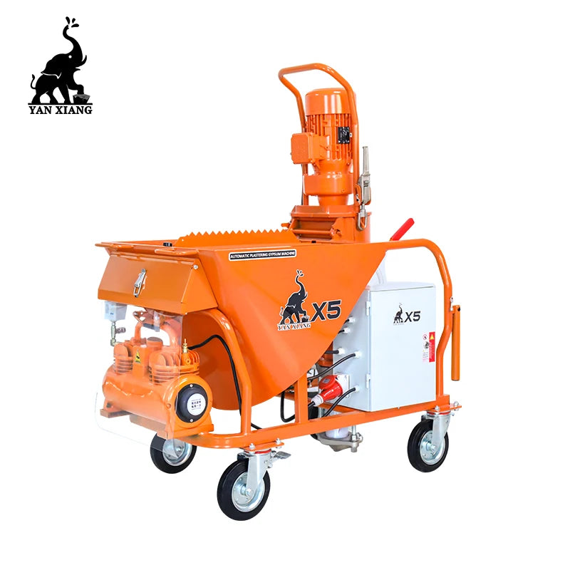 X5 Automatic Gypsum Plastering Machine with Imported Engine Pump & Motor 380V Construction Use