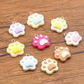 Cute pink Brown Cat Claw Resin Charms DIY Cartoon Animal Earrings Pet Choker Pendants Jewelry Accessory