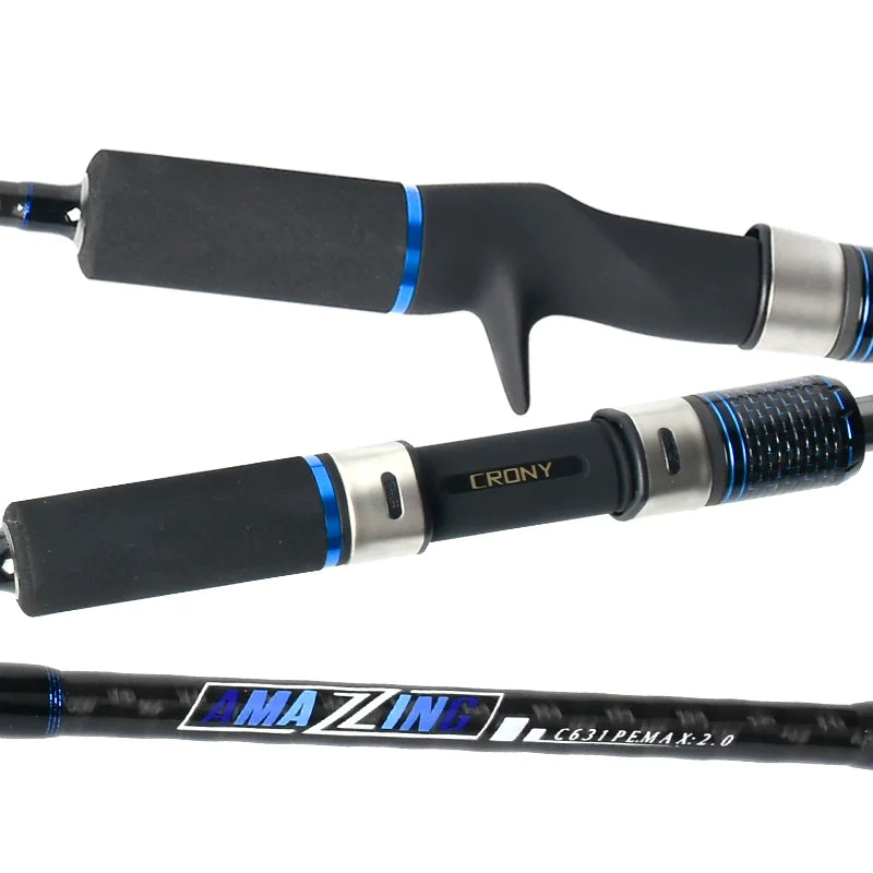 CRONY Lightweight Black 0.5--4LB Spinning Fishing Rods 1.5 Sections Carbon Fishing Rods