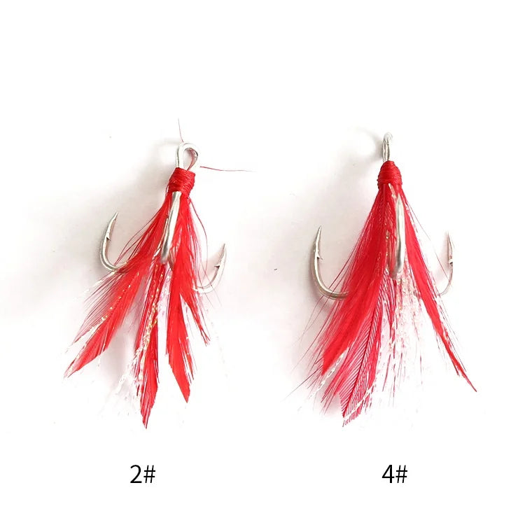 NewBility 8# 6# 4# 2# High Carbon Steel Metal Jigs Hooks Jigging Fishing Jig Treble Hook