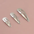 3cm 4cm 5cm No Hole Tear Drop Metal Snap Clip Kids Side BB Hairpin Plain Hairgrip for DIY Hair Accessories Lead Free Nickle Free