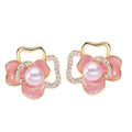 18K Gold-Plated S925 Silver Needle Real Natural Freshwater Pearl Earrings Female Jewelry Gift