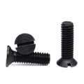 Black Carbon Steel Countersink Flat Head Machine Screw with Slot Driver Head M1.6 M2 M2.5 M3 M3.5 M4 M5 M6 M8 M10 Customized