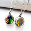Tree of Life Jewelry Cute Colorful Glass Crystal Ball Crystal Pendant Silver Women Tree of Life Necklace