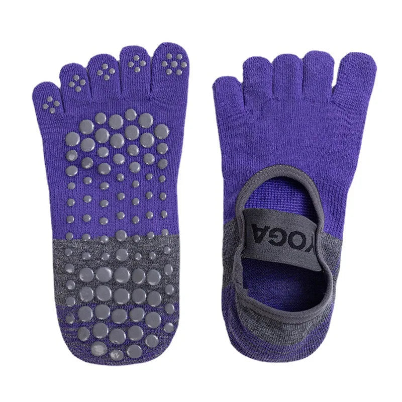 Xinanghui Five-finger Cotton Silicon Grip Sock Yoga Sport Anti Slip Socks Non Slip Yoga Sock for Women