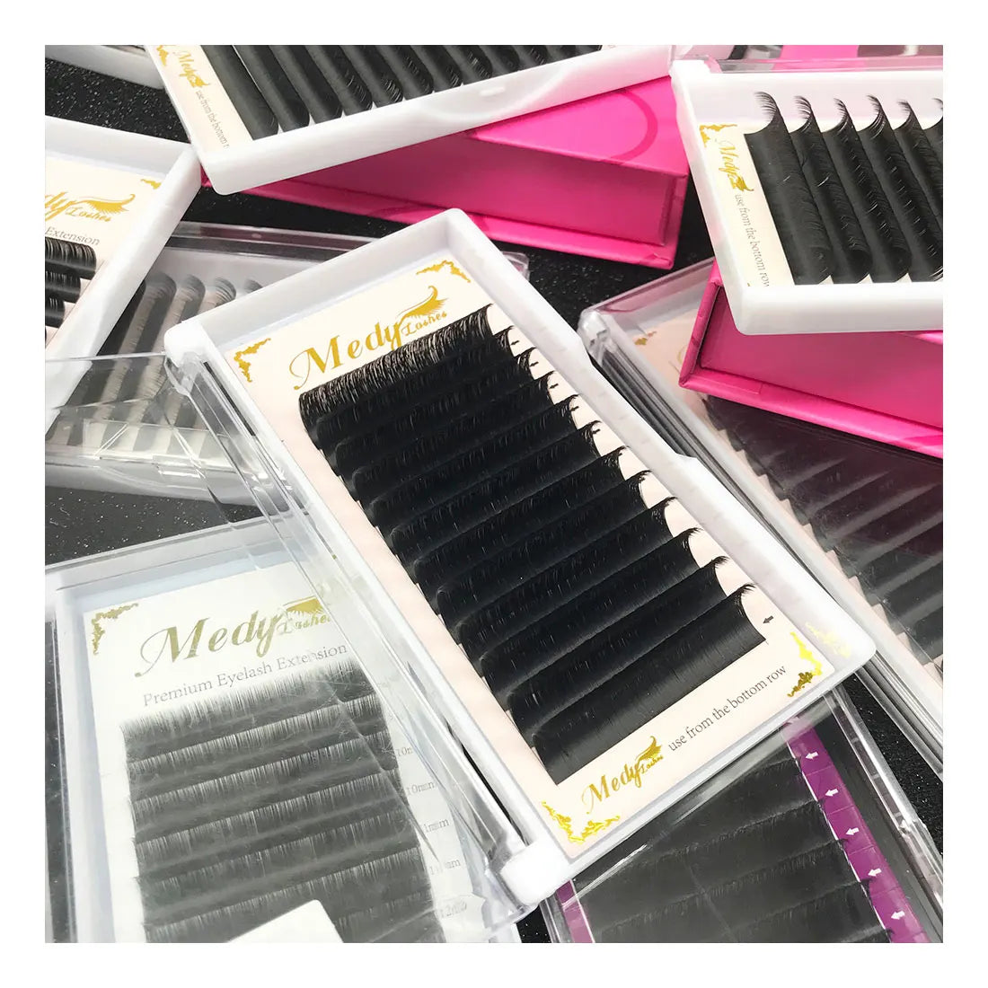 Wholesale Individual Eye Lash Extension Supplies J B C CC D DD L Curl Matte Black Eyelash Extensions With Custom Logo