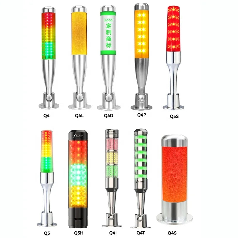 OUJVAN CNC Machine Steady Flash Warning Lights Aluminum DC12V DC24V AC220V Led Signal Tower Machine Light