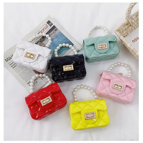 Girls Luxury Mini Crossbody Jelly Bag Cute Solid Color Matte PVC with Lightweight Portable Zipper Closure Decorated Feathers