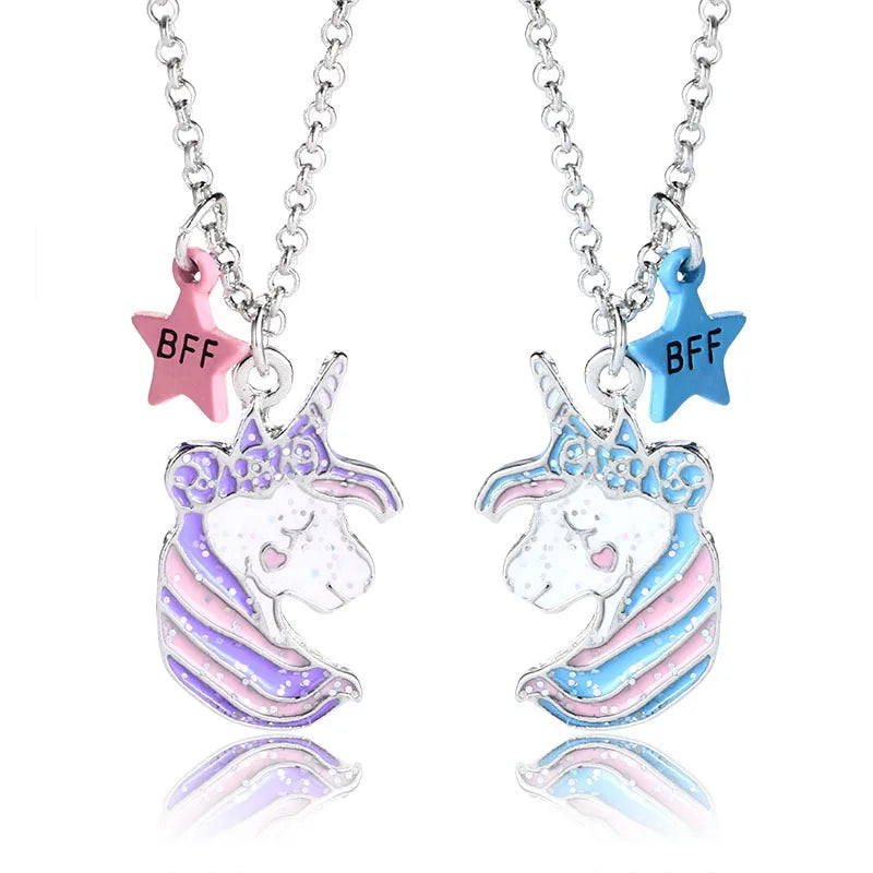 Magnetic BFF Necklace 2Pcs/Set Heart-shaped Best Friends Necklaces Couples Chain Friendship Gifts for Girl Women