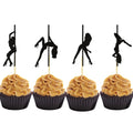 12pcs Pole Dancer Cake Toppers Bachelorette Theme Party Dessert Cake Decoration Insert Cake Toppers