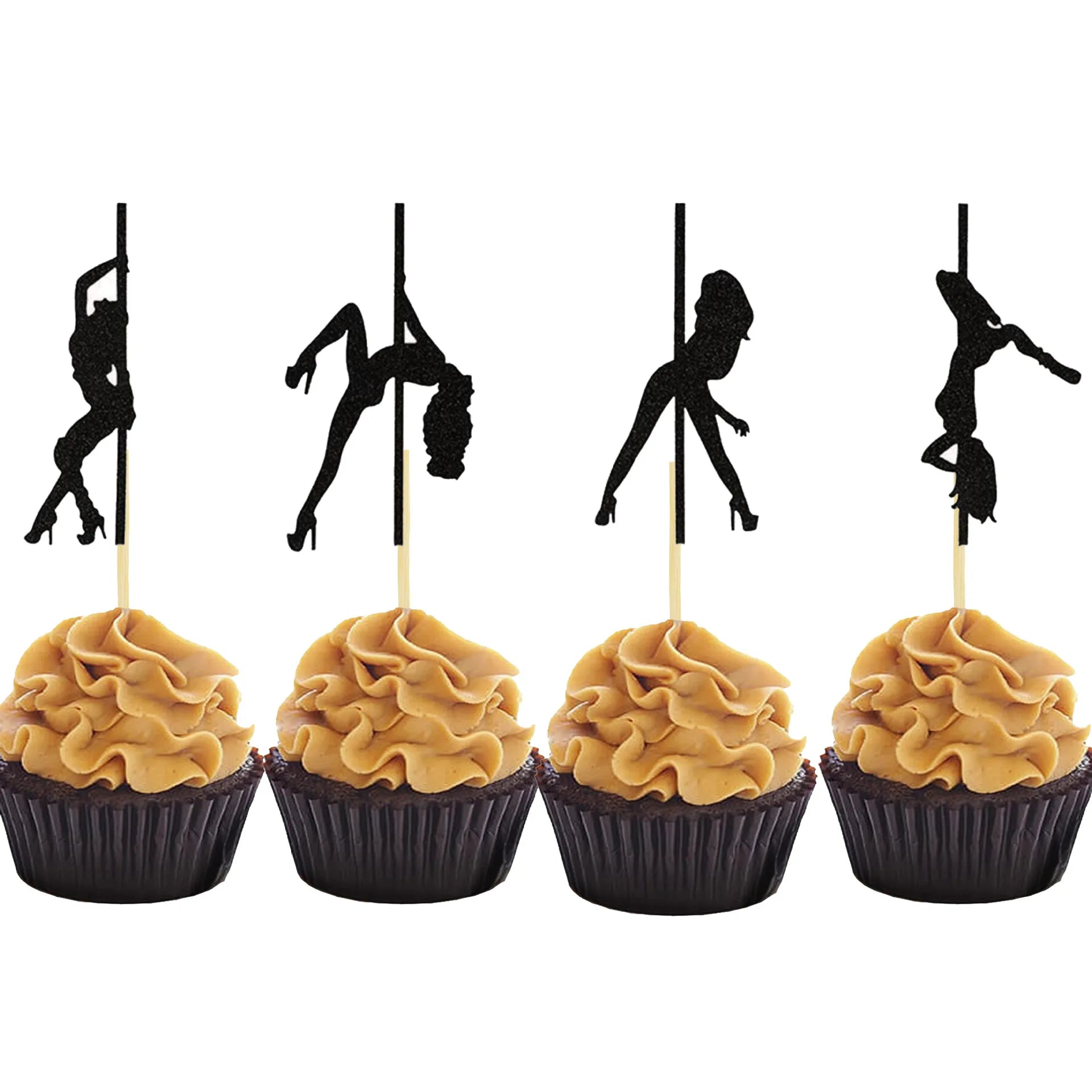12pcs Pole Dancer Cake Toppers Bachelorette Theme Party Dessert Cake Decoration Insert Cake Toppers
