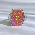 Square 8A/5A Cz Zircon Bling Diamond 925 Sterling Silver Engagement Ring Pink Emerald Ring Wedding Rings Jewelry Women