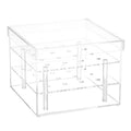 Fashionable Eco-Friendly Clear Acrylic Rose Flower Display Boxes Cosmetic Makeup Organizer Drawers with Rose Motif