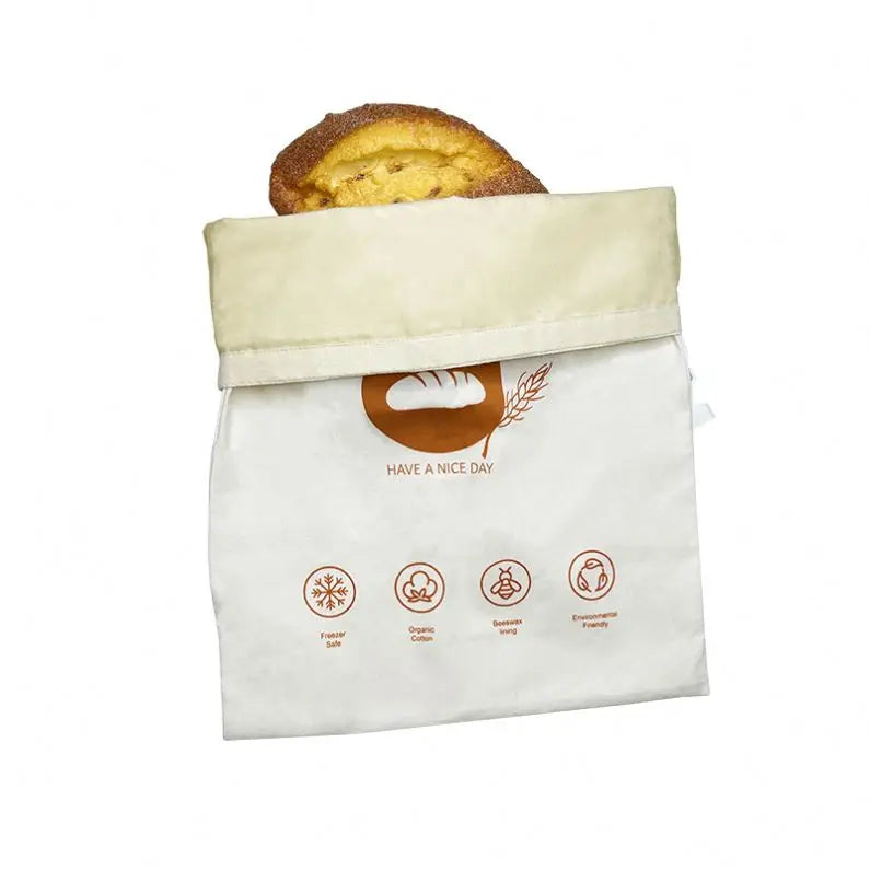 Homemade Bread Storage Bags Reusable Eco-Friendly Sourdough Bags with Beeswax Cloth Liner Folding Style