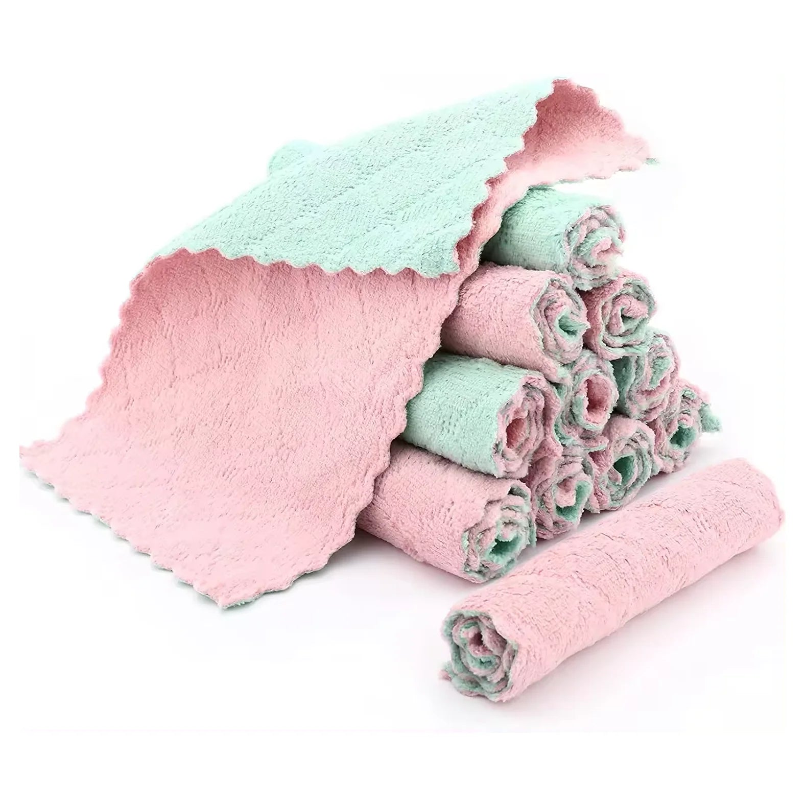 Soft Microfiber Coral Velvet Cleaning Cloth Absorbent for Furniture Car Interiors for Drying After Car Wash Use in Kitchen Rags