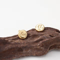 Chris April Gold Plated 316L Stainless Steel Jewelry Hot Sale Low Price Round Shape Moon and Star Stud Earrings