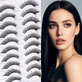 ZYM-DBP-01 Curled Synthetic Natural Eyelashes Eco-Friendly Vegan Domestic Chemical Fiber Full Strip Eyelashes