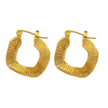 Tarnish Free Fashion Jewelry 18K Gold Stainless Steel Personality Earrings Creative Irregular Twisted Hoop Earrings for Women