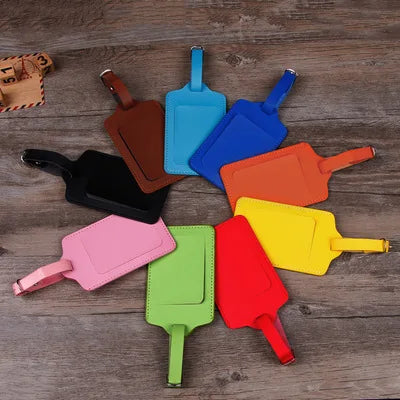Custom PU Luggage Tag Personalized Travel Bag Tag with Logo Printing/Hot Stamping/Embossing Multiple Colors