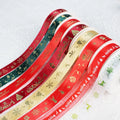 Factory Wholesale OEM Christmas Gift Ribbon 100% Polyester High Tenacity Custom Sizes Printed Satin Grosgrain Ribbon Roll