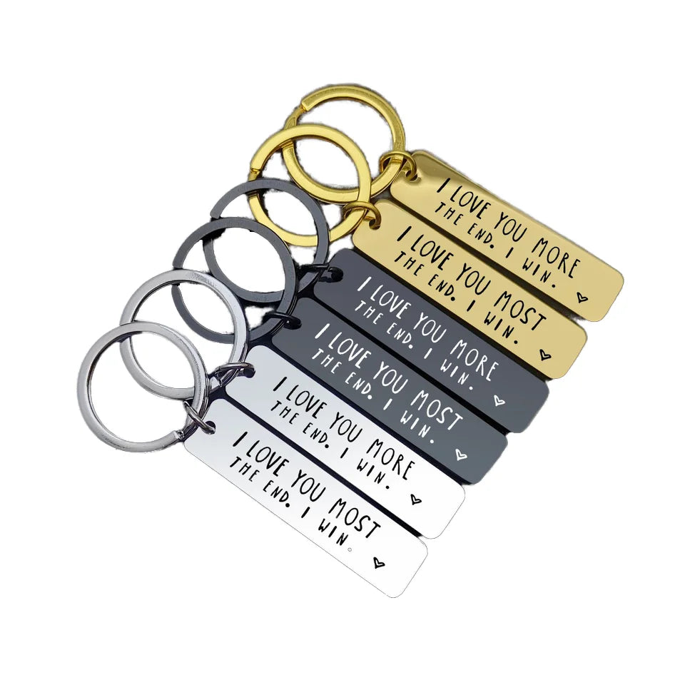 Custom Luxury Fashion Trend DIY Laser Engraving Stainless Steel Metal Key Chains for Mother Gift