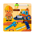 CE CPC Wood Puzzle Board Early Education Character Occupation Tools 3D Jigsaw Shape Cognitive Drawing Board Toy for Kids