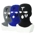 Embroidery Logo 3 Hole Cycling Mask Knitted Balaclava Outdoor Sports Full Face Mask Cover