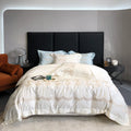Modern Style Egyptian Cotton White Quilt Cover Soft Fluffy king Size pink Girl Duvet Cover Embroidery Bedding Set Supplier