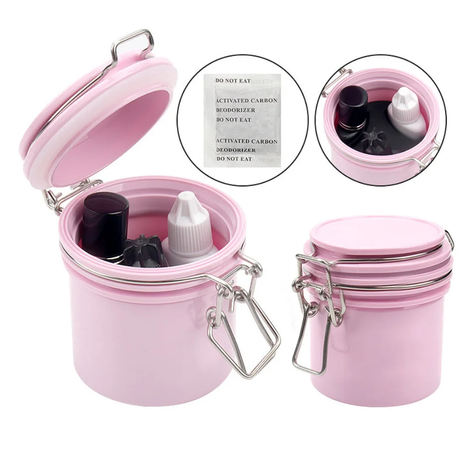 New Activated Carbon Lash Glue Storage Tank for Lash Glue Keep Lash Glue Dry Container