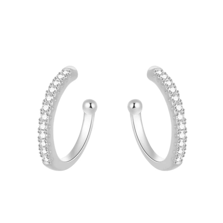925 Sterling Silver Ear Cuff Earrings Fine Jewelry with Zircon Stone Rhodium/Gold/Rose Gold Plating Trendy Style Wedding Gift