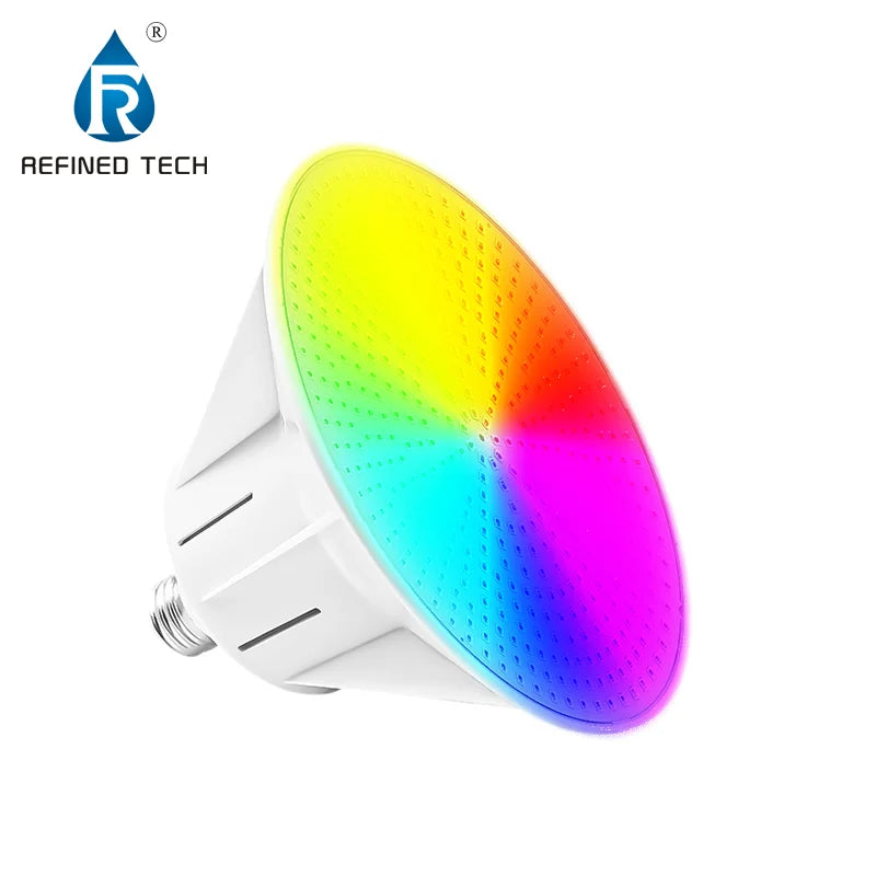 Refined E27 E26 LED Swimming Pool Light Bulb IP68 PAR56 Landscape RGBW 50000h Remote Control Replacement