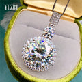 Silver 925 Original Total 11 Ct Round Brilliant Cut Diamond Test Past D Color Moissanite Wedding Pendant Necklace Fine Jewelry
