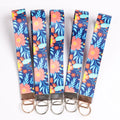 Promotional Sublimation Heat Transfer Printing Polyester Wrist Lanyard Short Keychain Strap